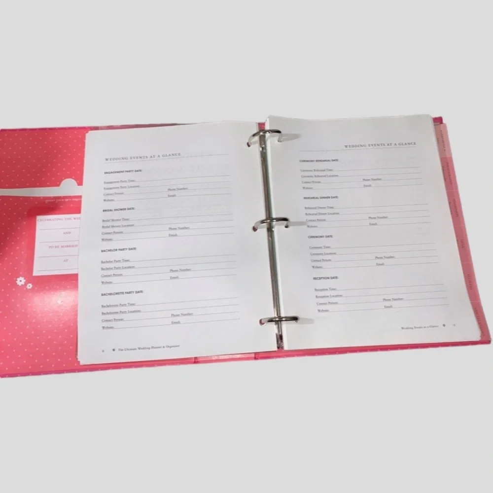 Wedding planner and organizer binder New